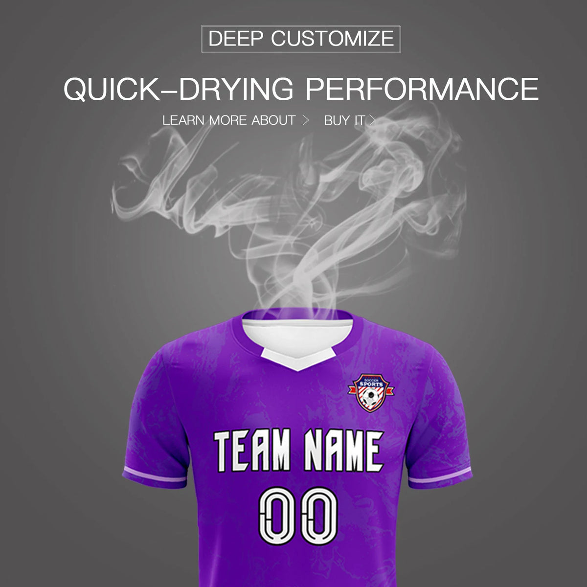 Custom Purple Light Purple Training Uniform Soccer Sets Jersey
