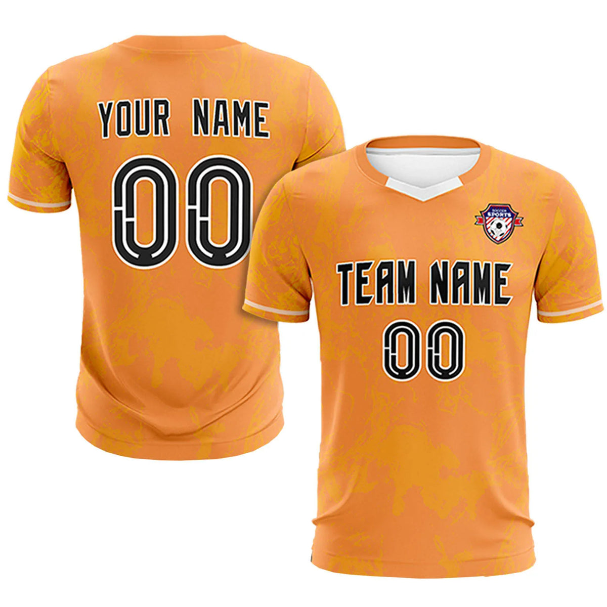Custom Orange Yellow Training Uniform Soccer Sets Jersey