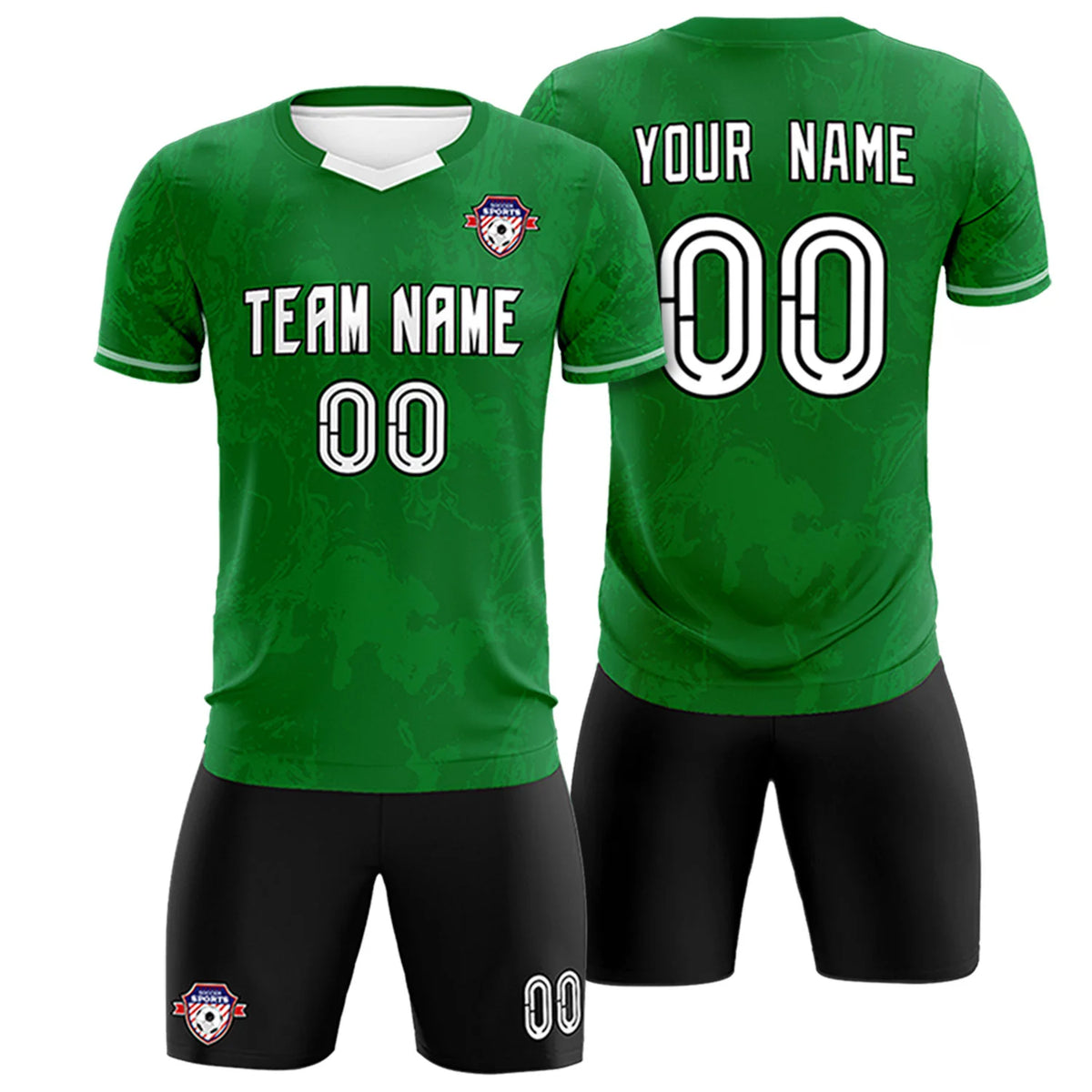 Custom Kelly Green White Training Uniform Soccer Sets Jersey