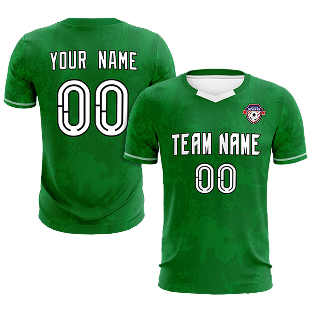 Custom Kelly Green White Training Uniform Soccer Sets Jersey