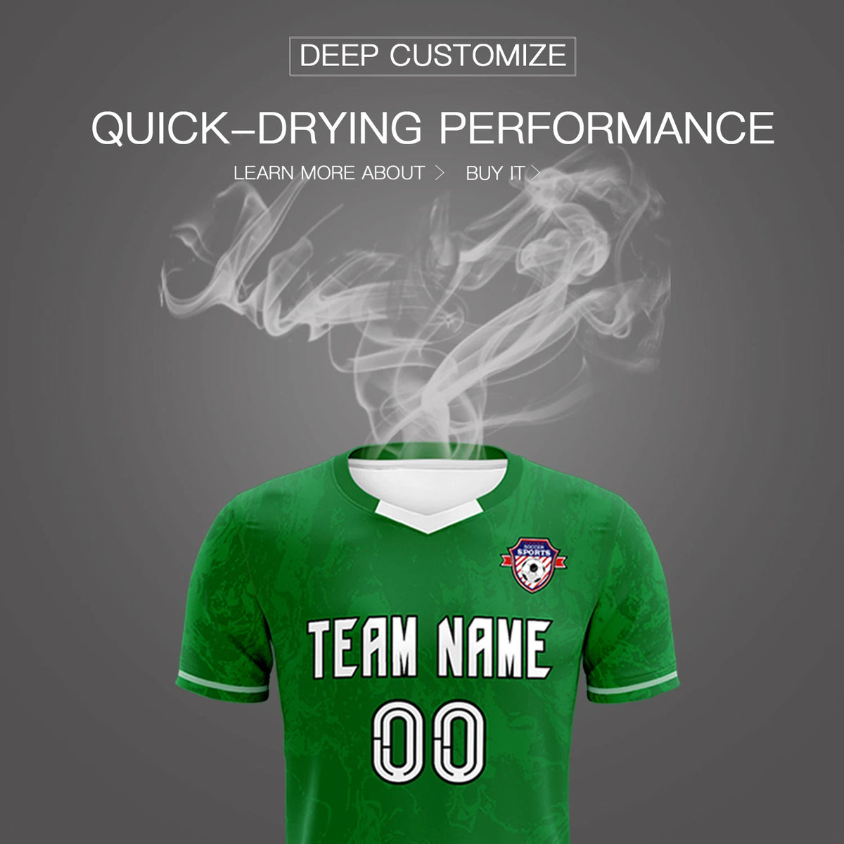 Custom Kelly Green White Training Uniform Soccer Sets Jersey