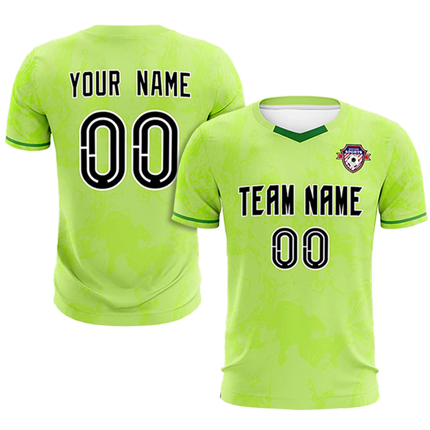 Custom Bright Green Neon Green Training Uniform Soccer Sets Jersey