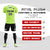 Custom Bright Green Neon Green Training Uniform Soccer Sets Jersey