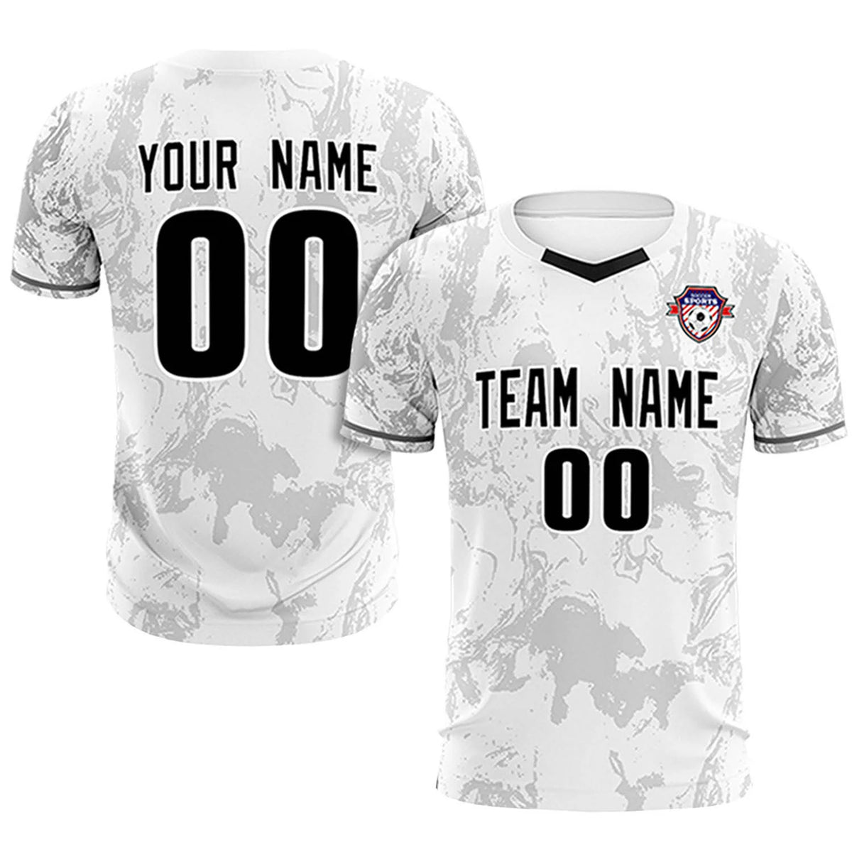 Custom White Gray Training Uniform Soccer Sets Jersey