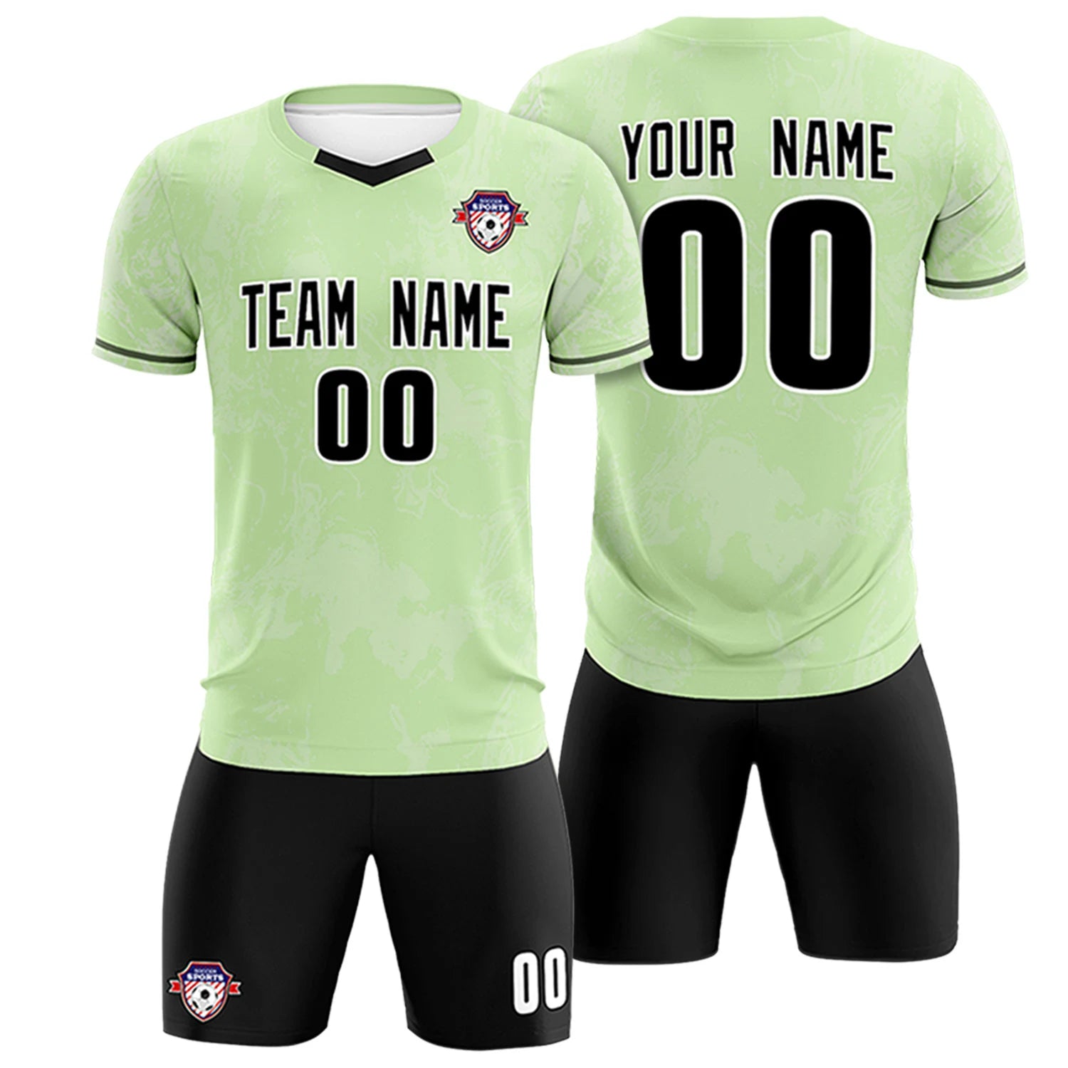 Custom Neon Green White Training Uniform Soccer Sets Jersey