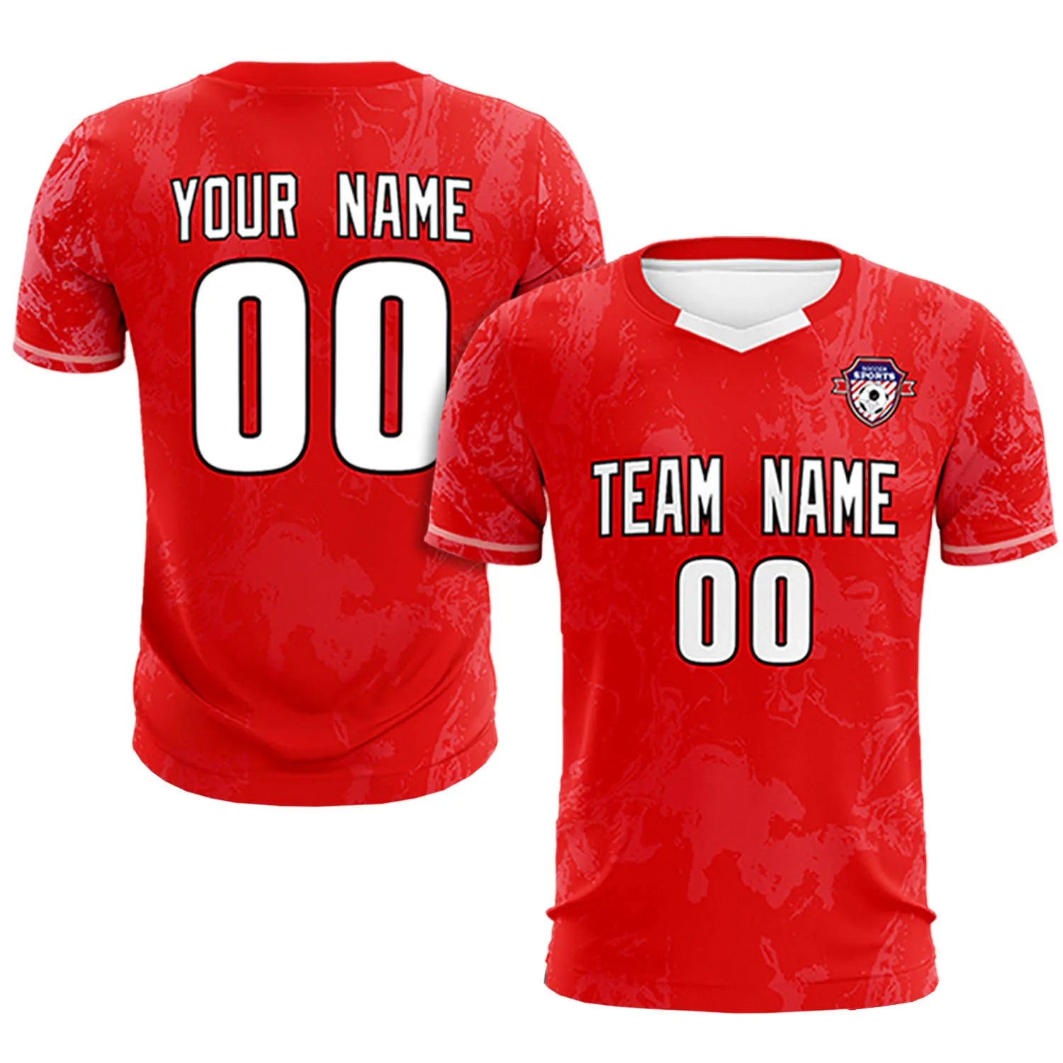 Custom Red Light Pink Training Uniform Soccer Sets Jersey