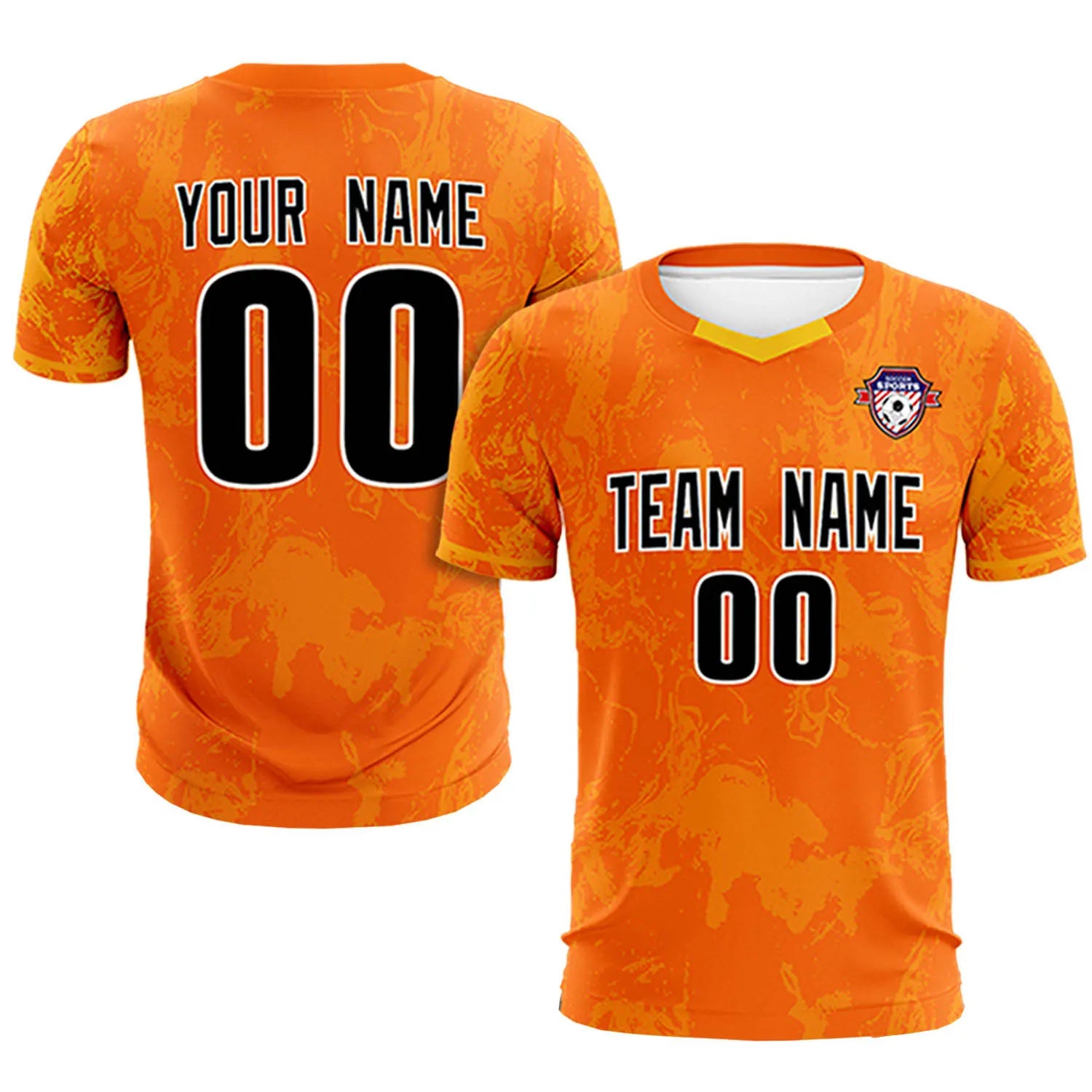 Custom Orange Yellow Training Uniform Soccer Sets Jersey