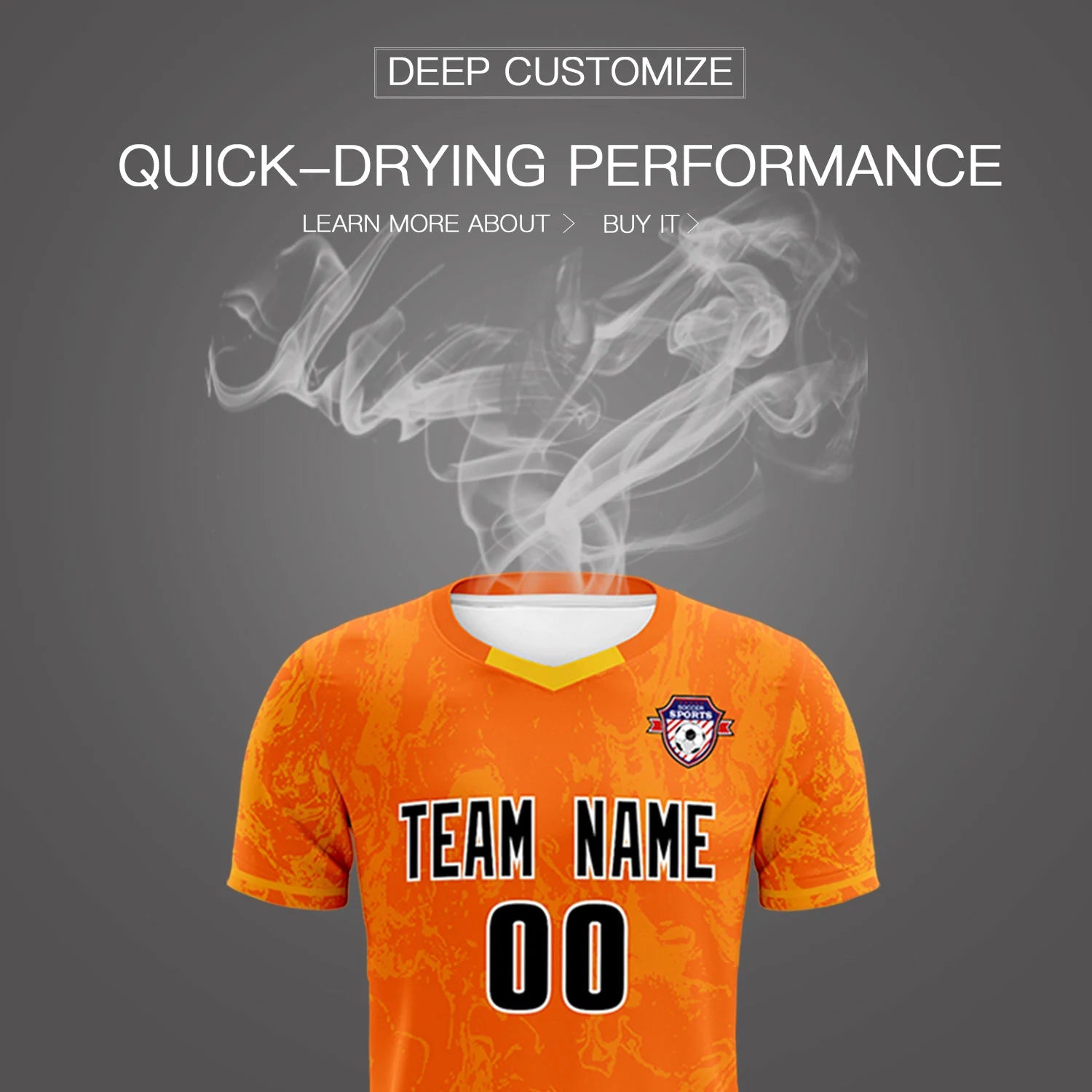 Custom Orange Yellow Training Uniform Soccer Sets Jersey