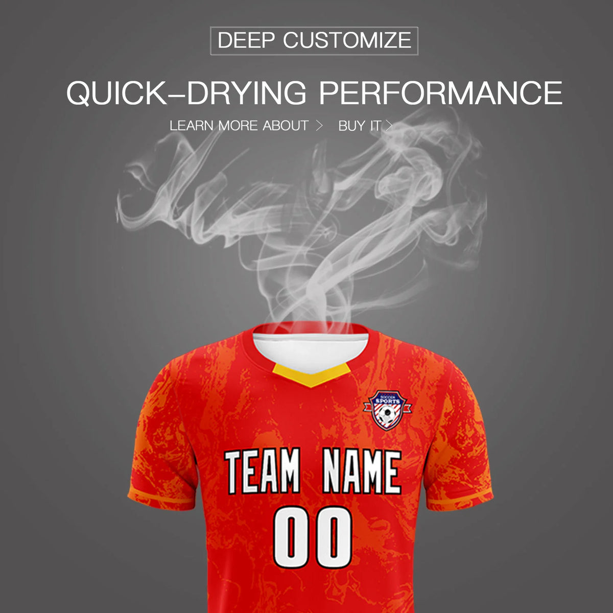 Custom Red Yellow Training Uniform Soccer Sets Jersey