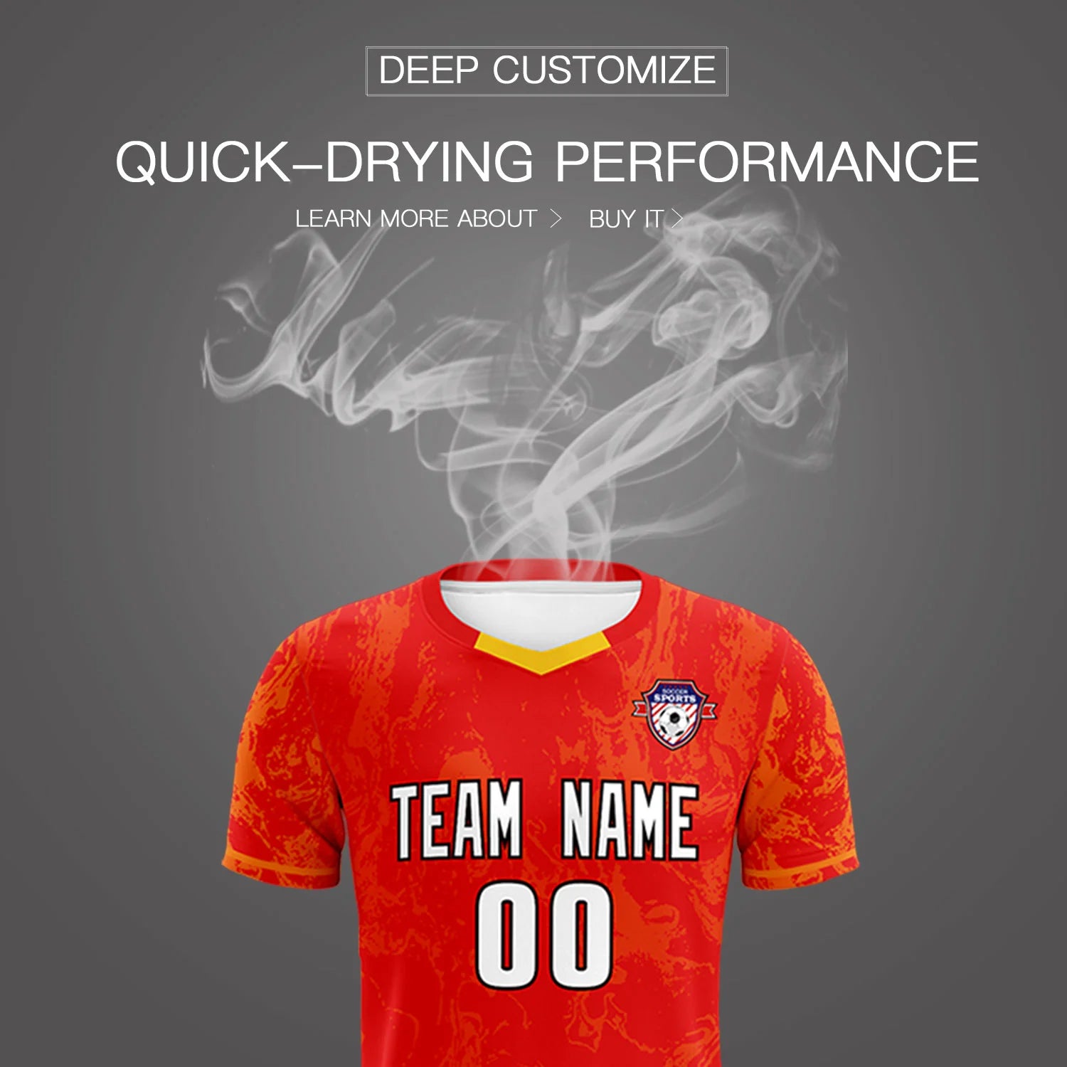 Custom Red Yellow Training Uniform Soccer Sets Jersey