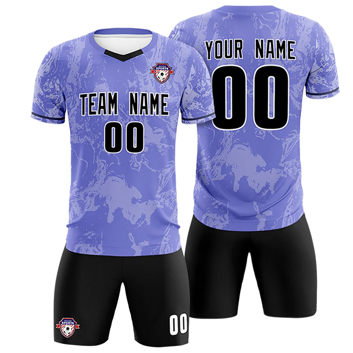 Custom Purple White Training Uniform Soccer Sets Jersey