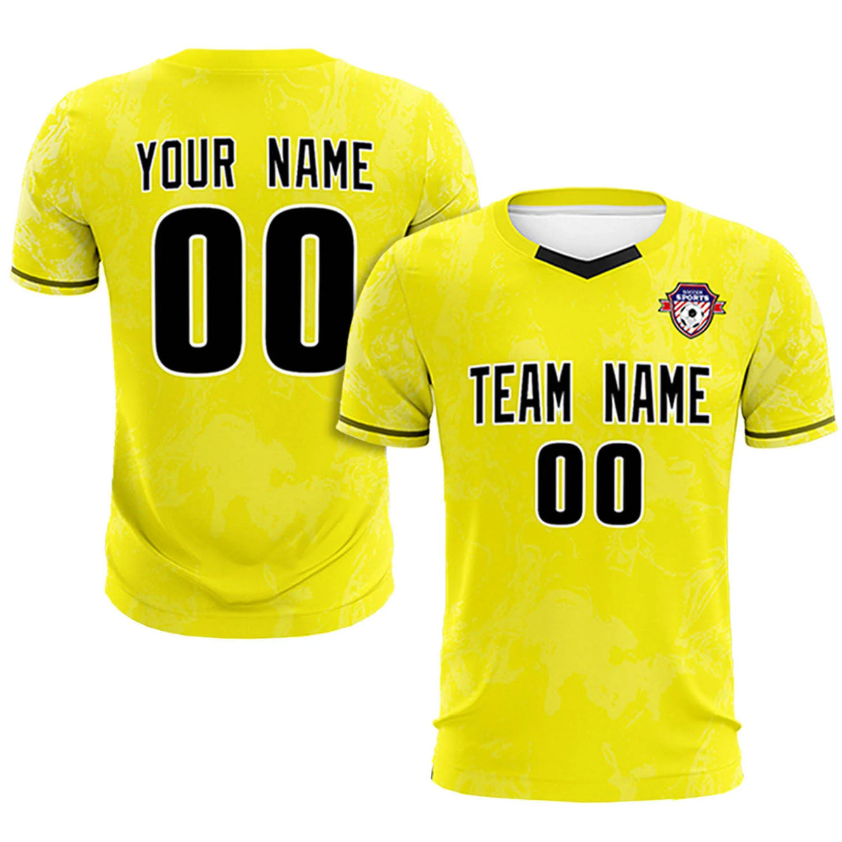 Custom Yellow White Training Uniform Soccer Sets Jersey