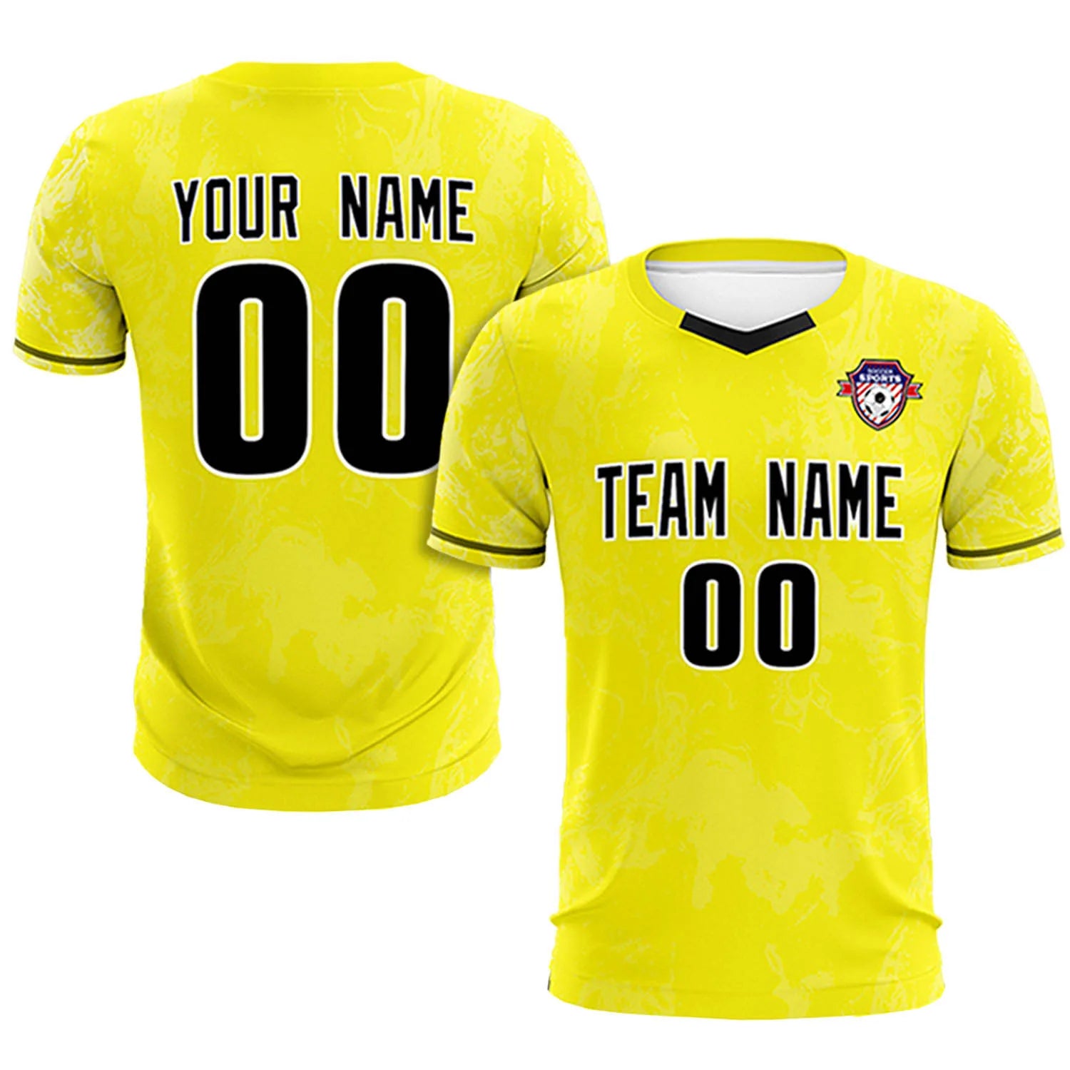 Custom Yellow White Training Uniform Soccer Sets Jersey
