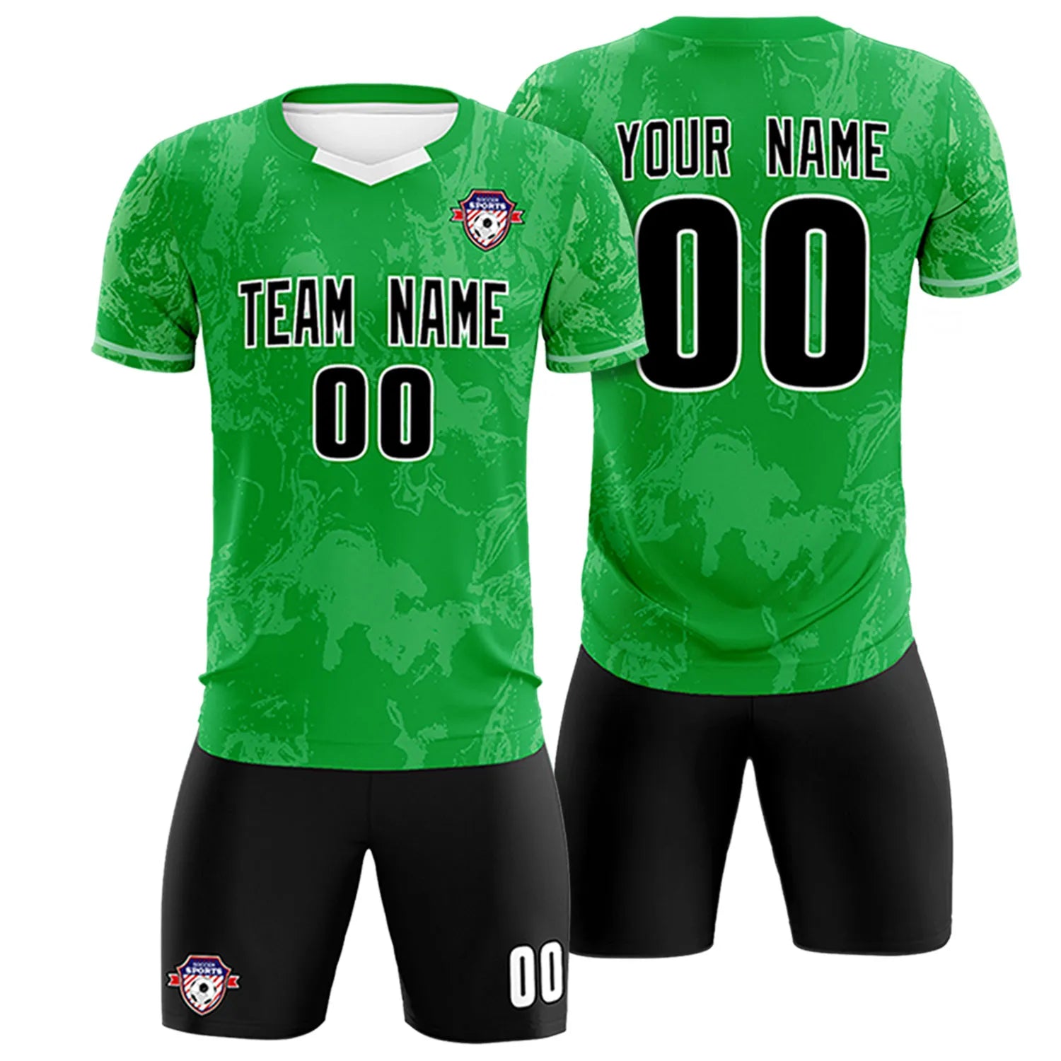 Custom Kelly Green White Training Uniform Soccer Sets Jersey