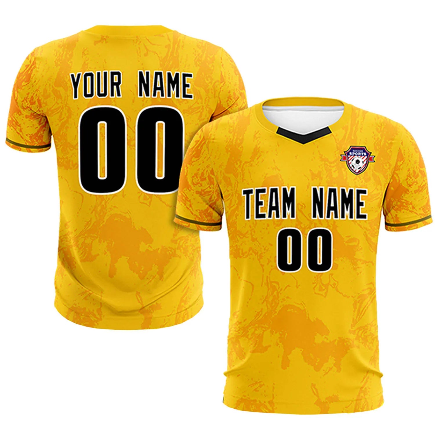 Custom Yellow Orange Training Uniform Soccer Sets Jersey