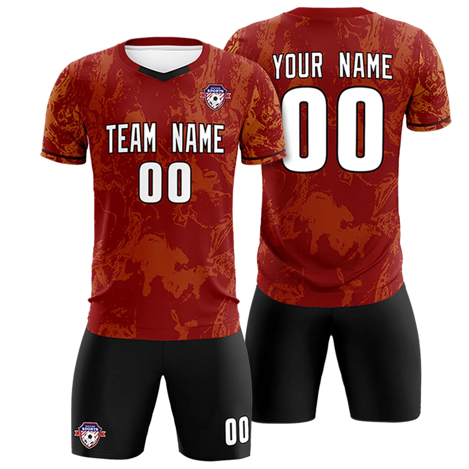 Custom Crimson Khaki Training Uniform Soccer Sets Jersey