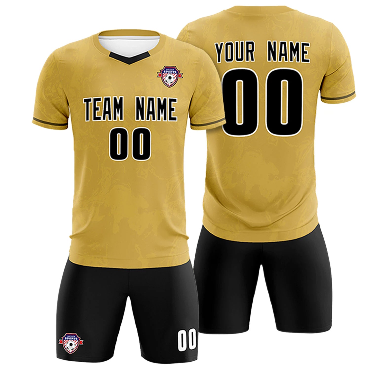 Custom Old Gold Khaki Training Uniform Soccer Sets Jersey