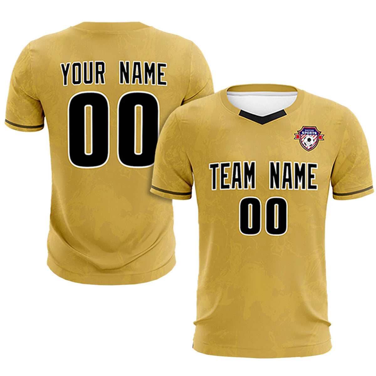 Custom Old Gold Khaki Training Uniform Soccer Sets Jersey