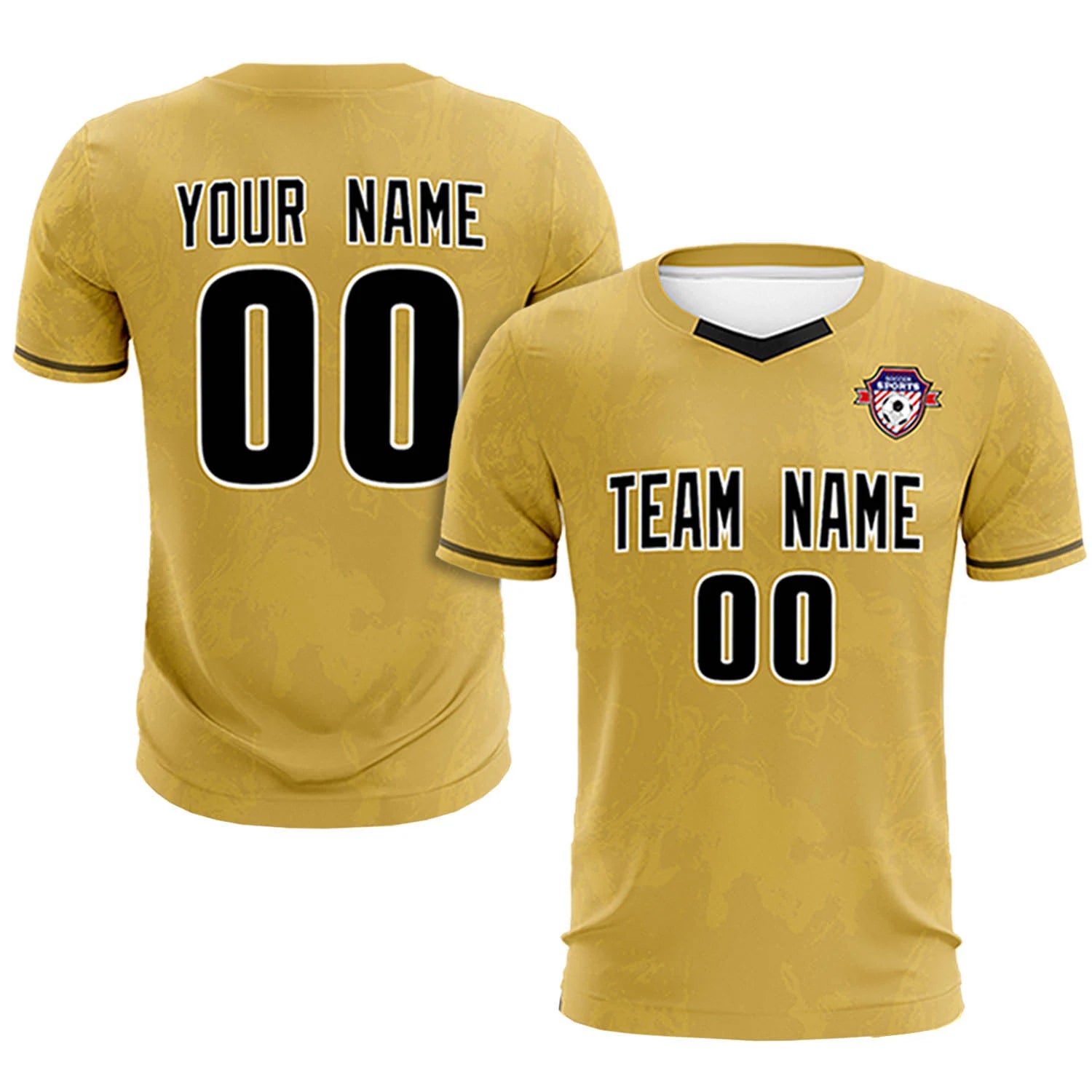 Custom Old Gold Khaki Training Uniform Soccer Sets Jersey