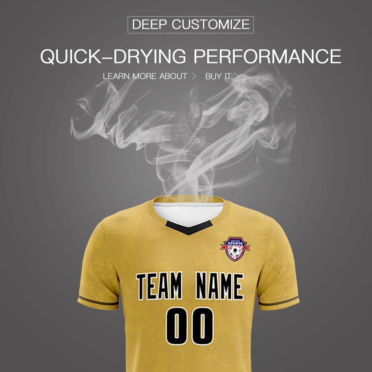 Custom Old Gold Khaki Training Uniform Soccer Sets Jersey