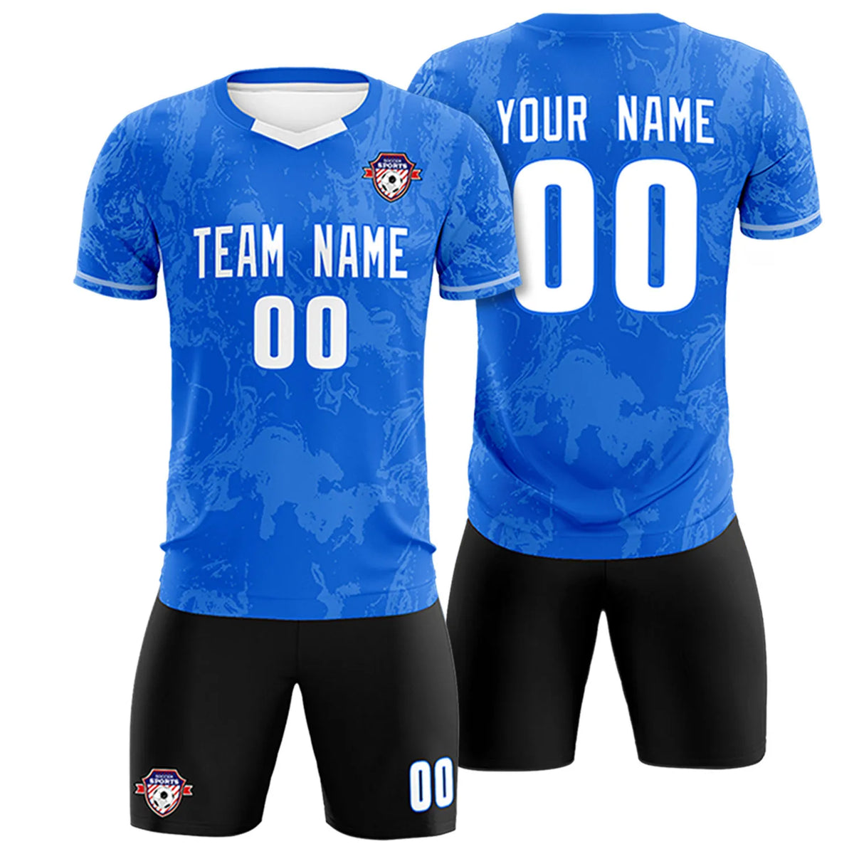 Custom Royal Blue White Training Uniform Soccer Sets Jersey
