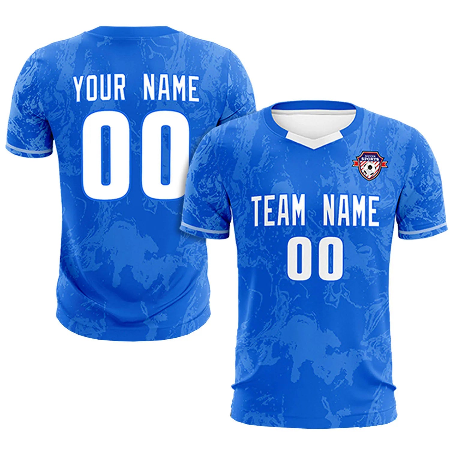 Custom Royal Blue White Training Uniform Soccer Sets Jersey