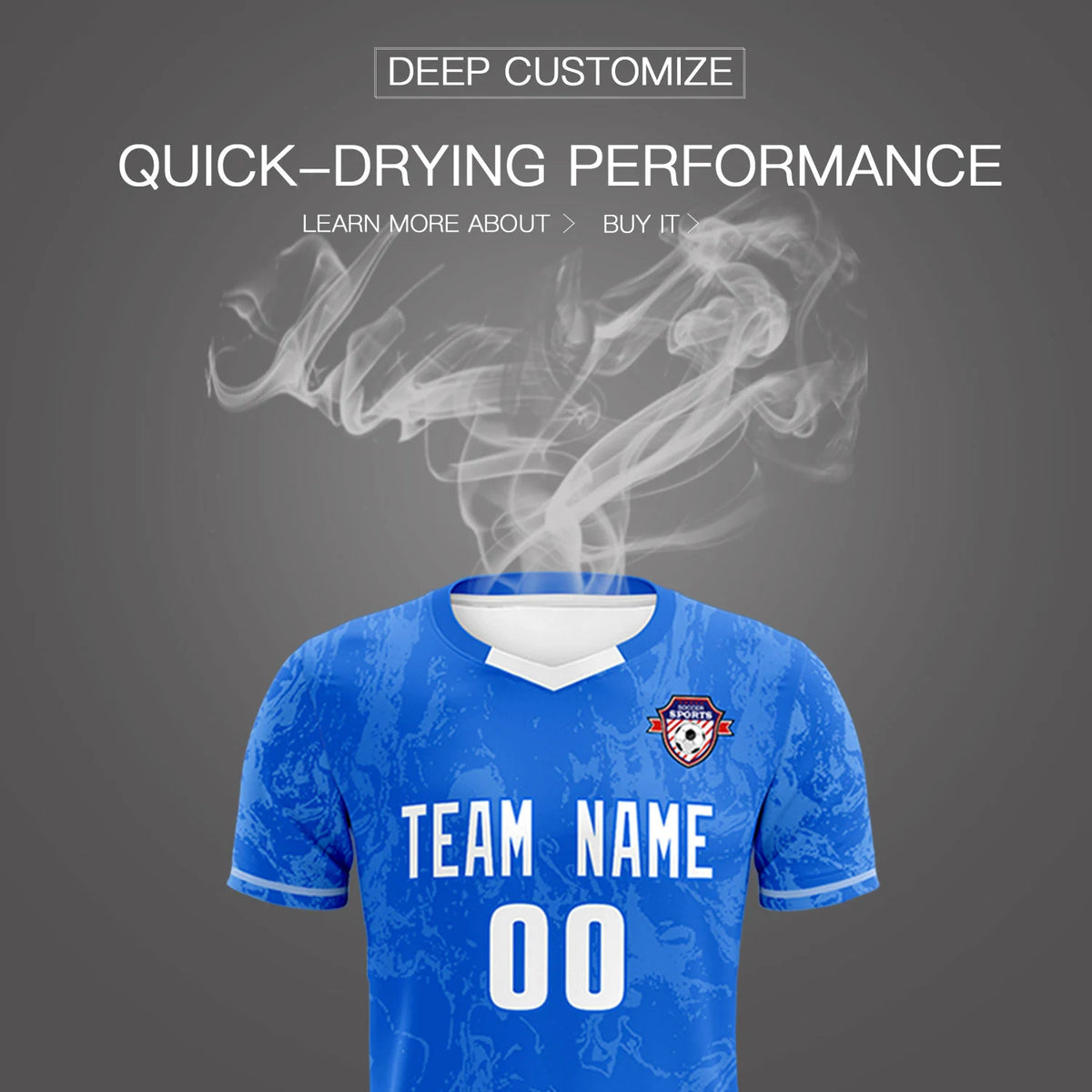 Custom Royal Blue White Training Uniform Soccer Sets Jersey
