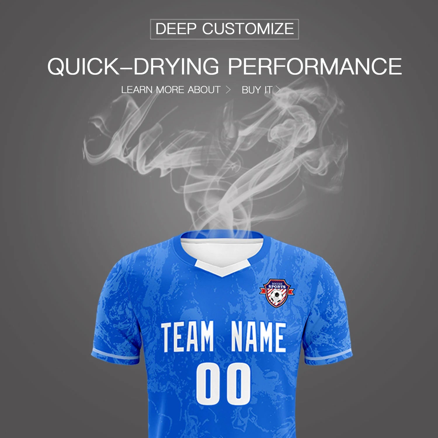 Custom Royal Blue White Training Uniform Soccer Sets Jersey