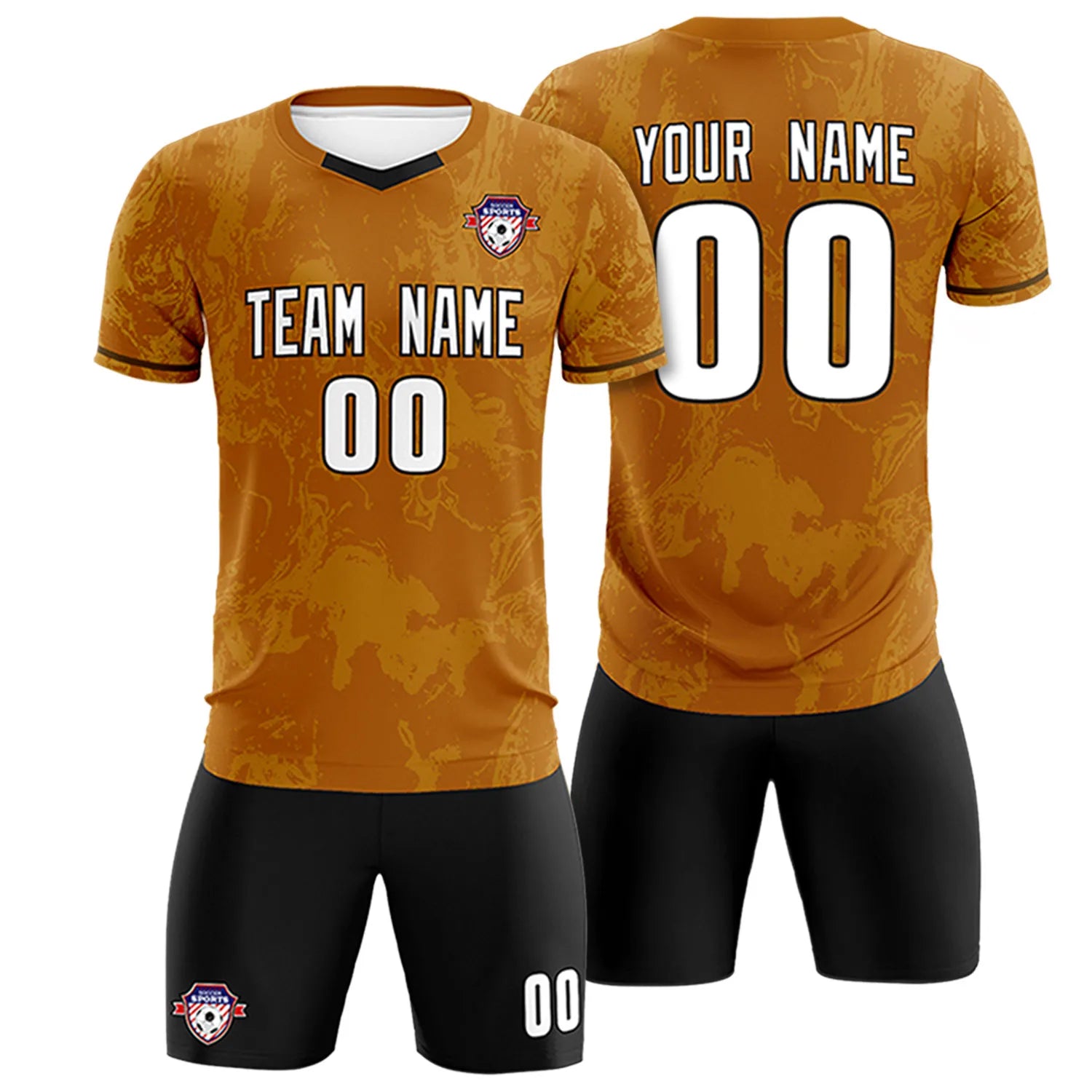 Custom Brown Khaki Training Uniform Soccer Sets Jersey