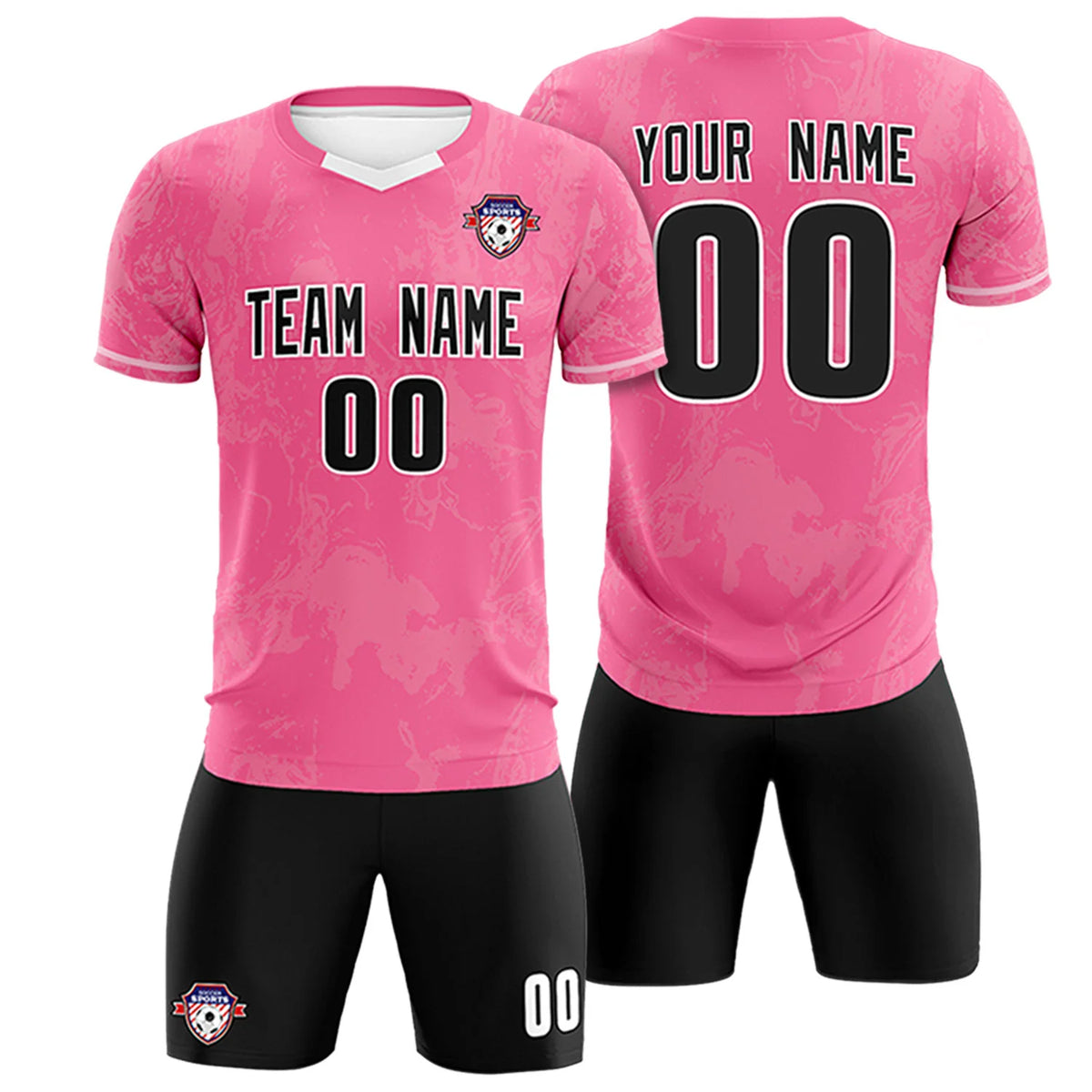 Custom Pink White Training Uniform Soccer Sets Jersey