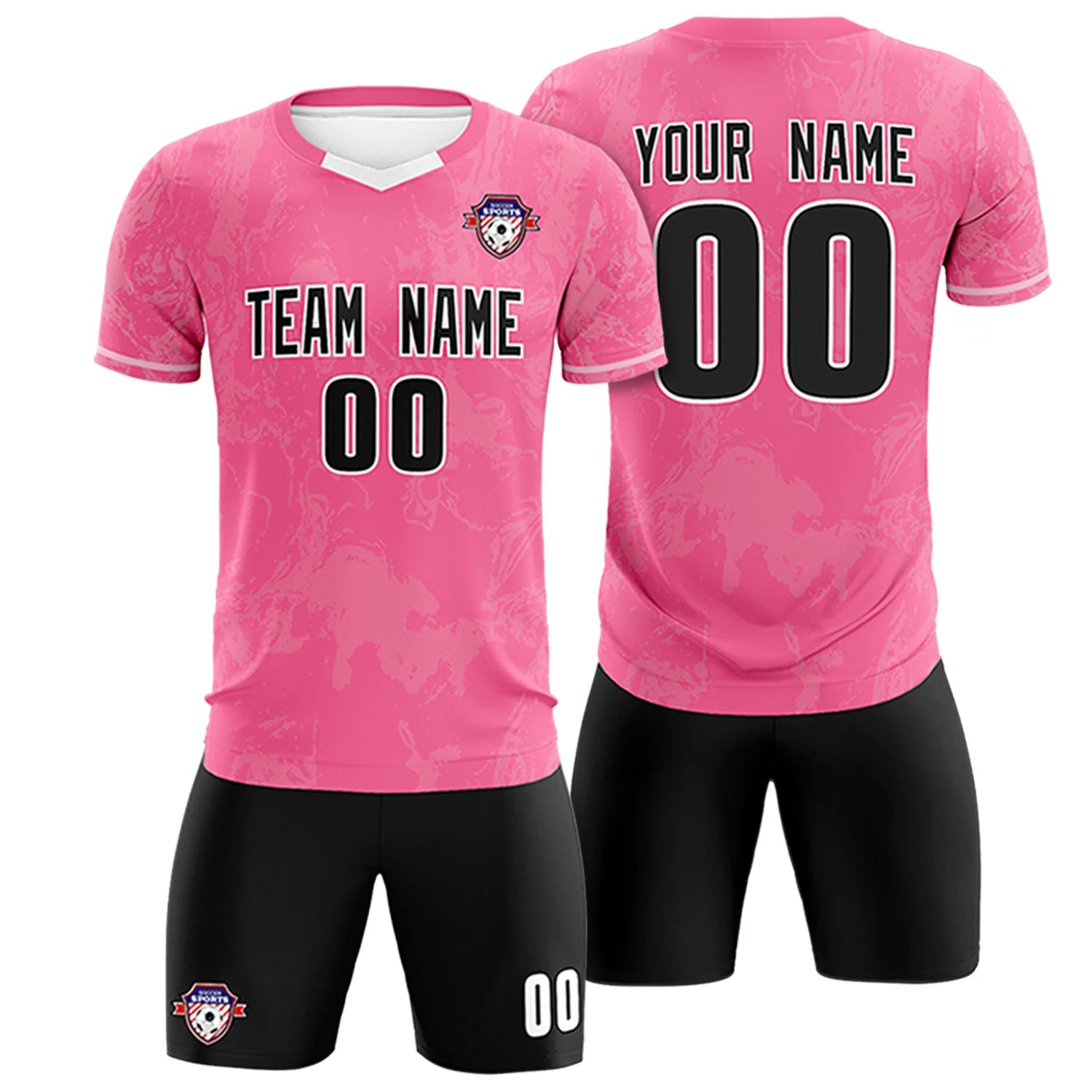 Custom Pink White Training Uniform Soccer Sets Jersey