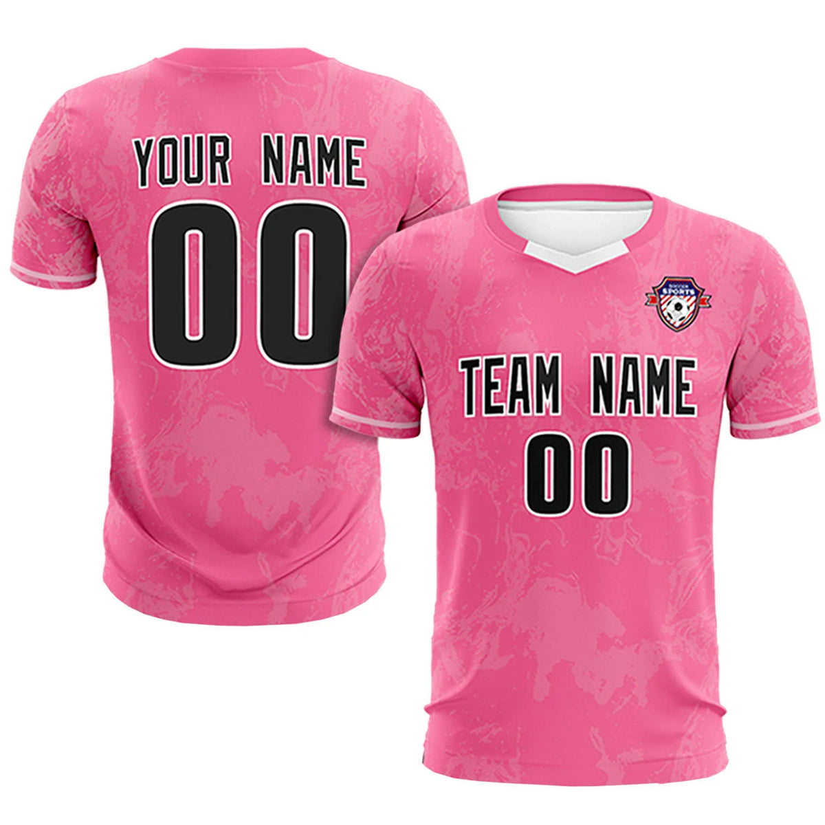 Custom Pink White Training Uniform Soccer Sets Jersey