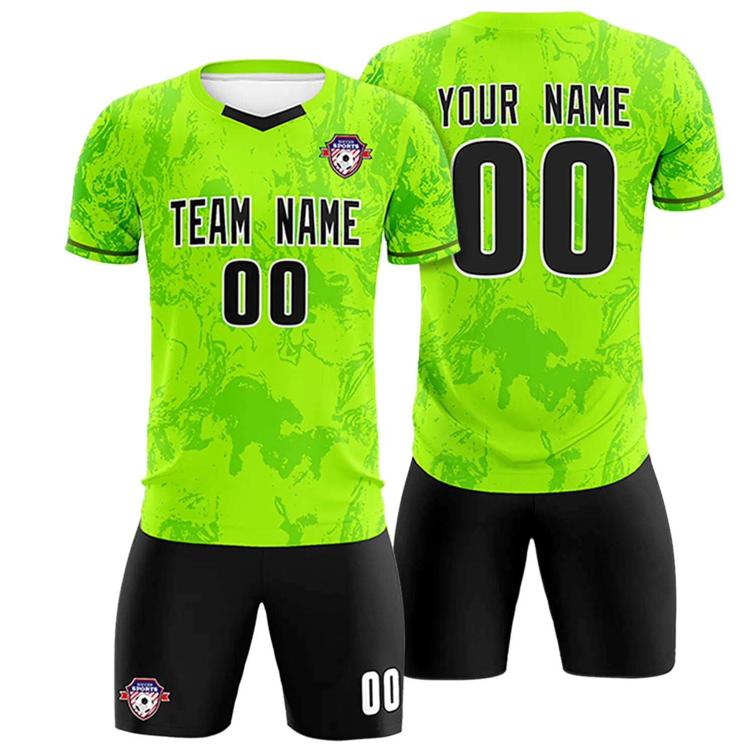 Custom Neon Green Kelly Green Training Uniform Soccer Sets Jersey