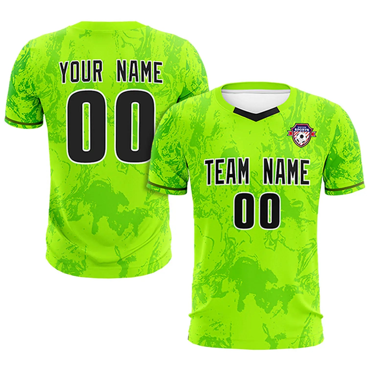 Custom Neon Green Kelly Green Training Uniform Soccer Sets Jersey