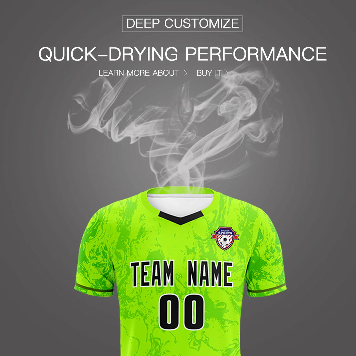 Custom Neon Green Kelly Green Training Uniform Soccer Sets Jersey