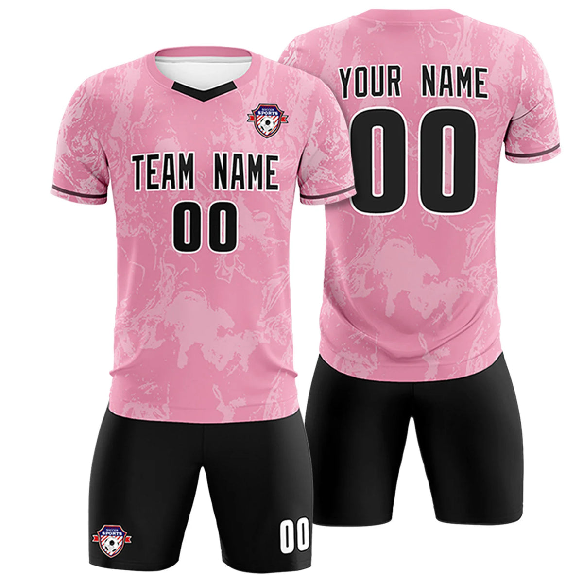 Custom Light Pink White Training Uniform Soccer Sets Jersey