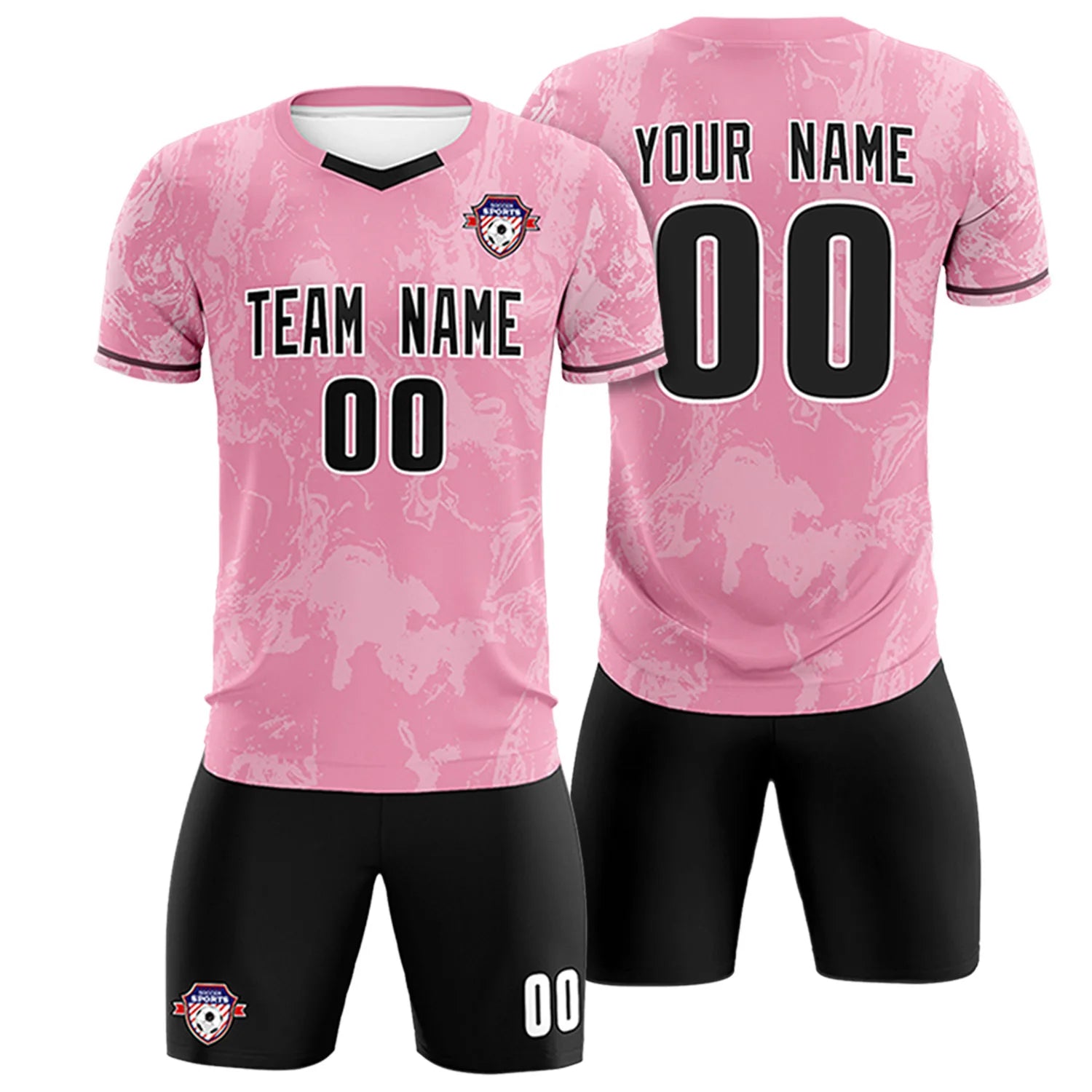 Custom Light Pink White Training Uniform Soccer Sets Jersey