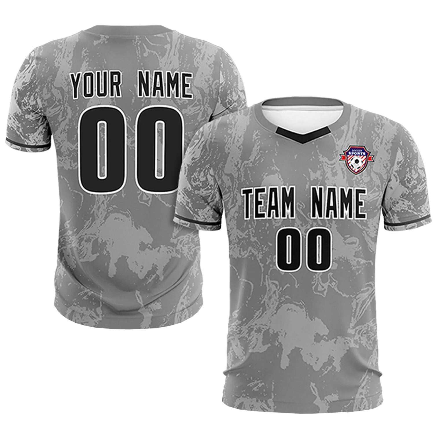 Custom Gray White Training Uniform Soccer Sets Jersey