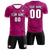 Custom Dark Pink Pink Training Uniform Soccer Sets Jersey