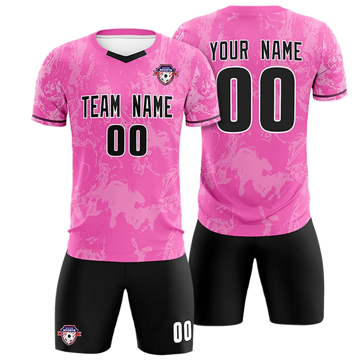 Custom Pink White Training Uniform Soccer Sets Jersey
