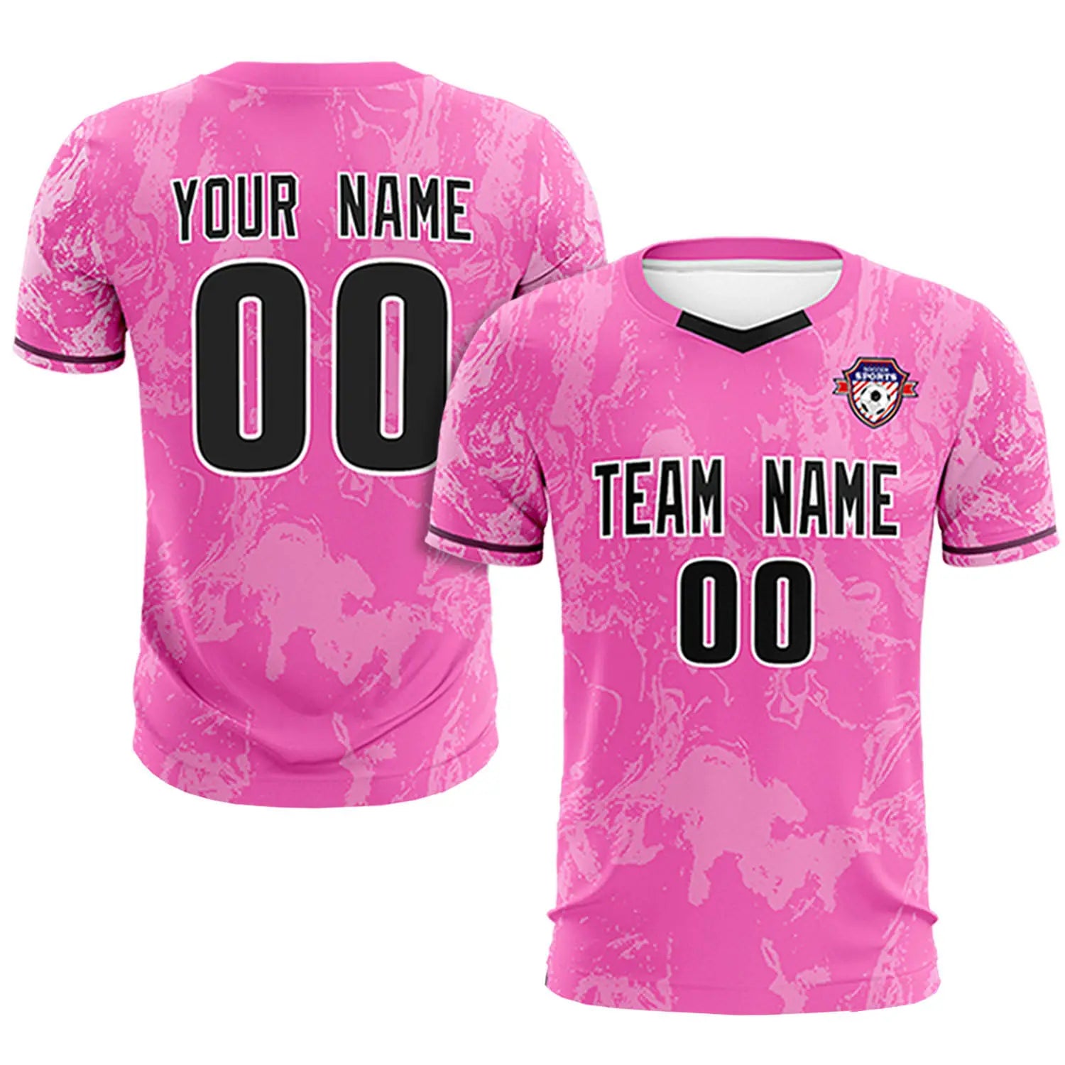 Custom Pink White Training Uniform Soccer Sets Jersey