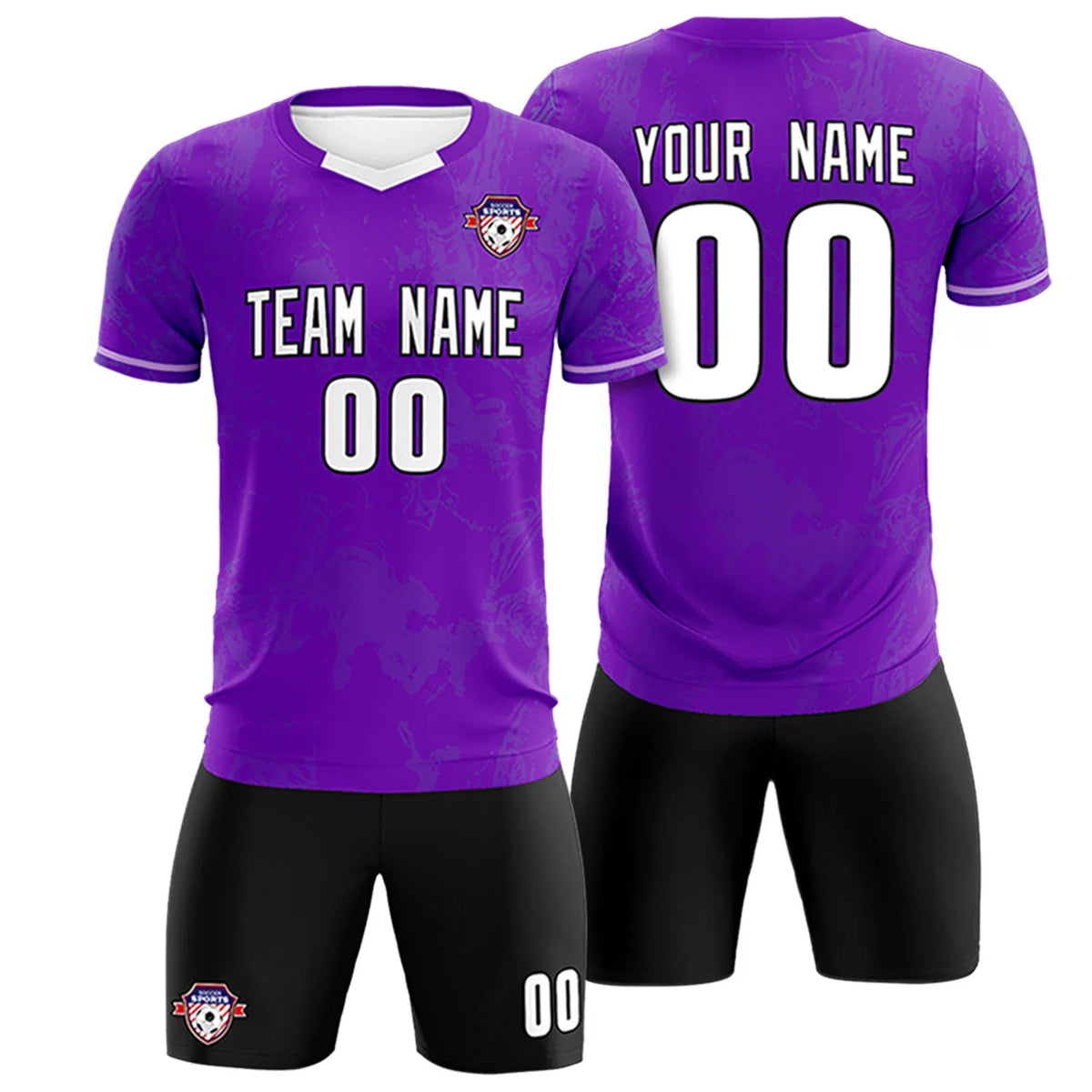 Custom Purple Light Purple Training Uniform Soccer Sets Jersey