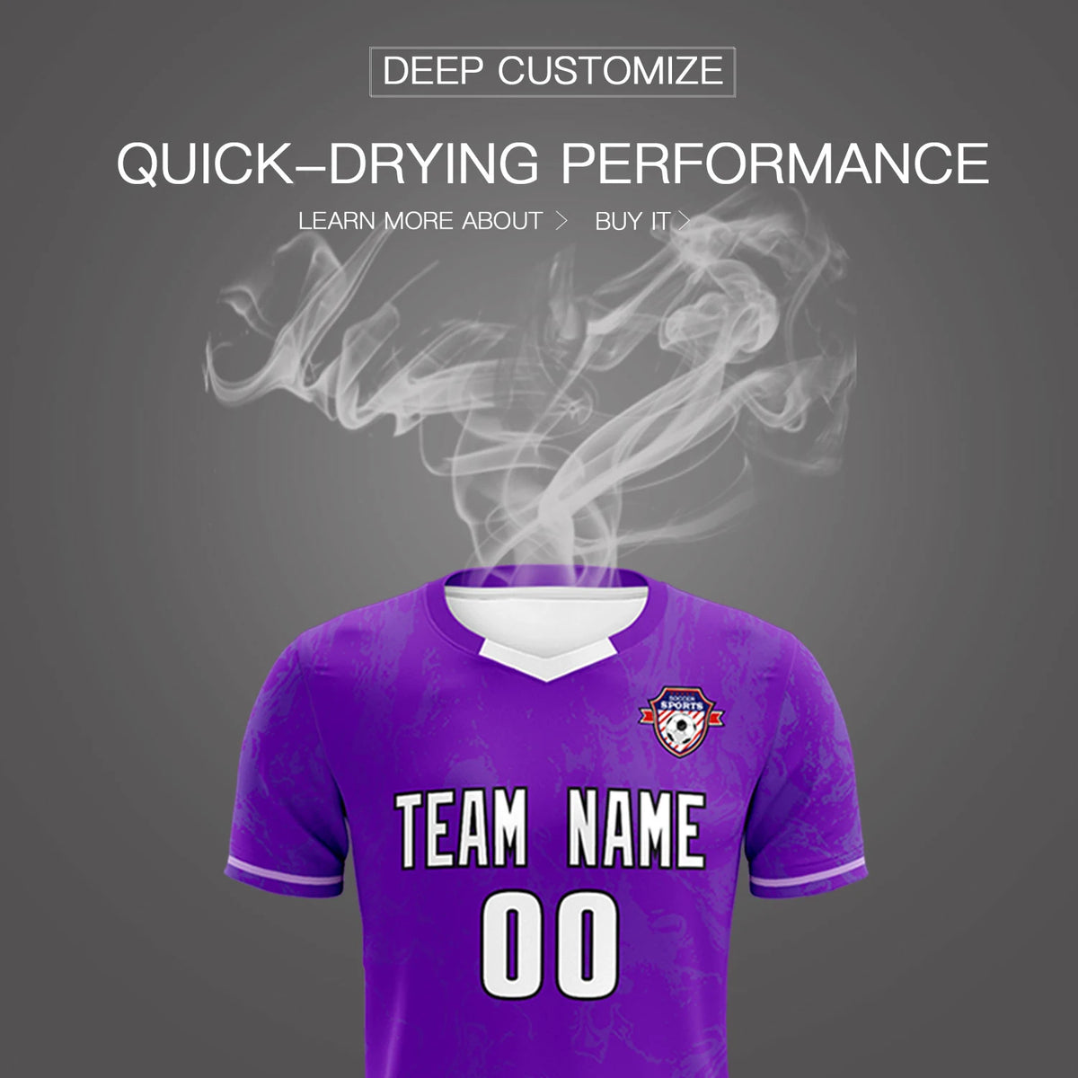 Custom Purple Light Purple Training Uniform Soccer Sets Jersey