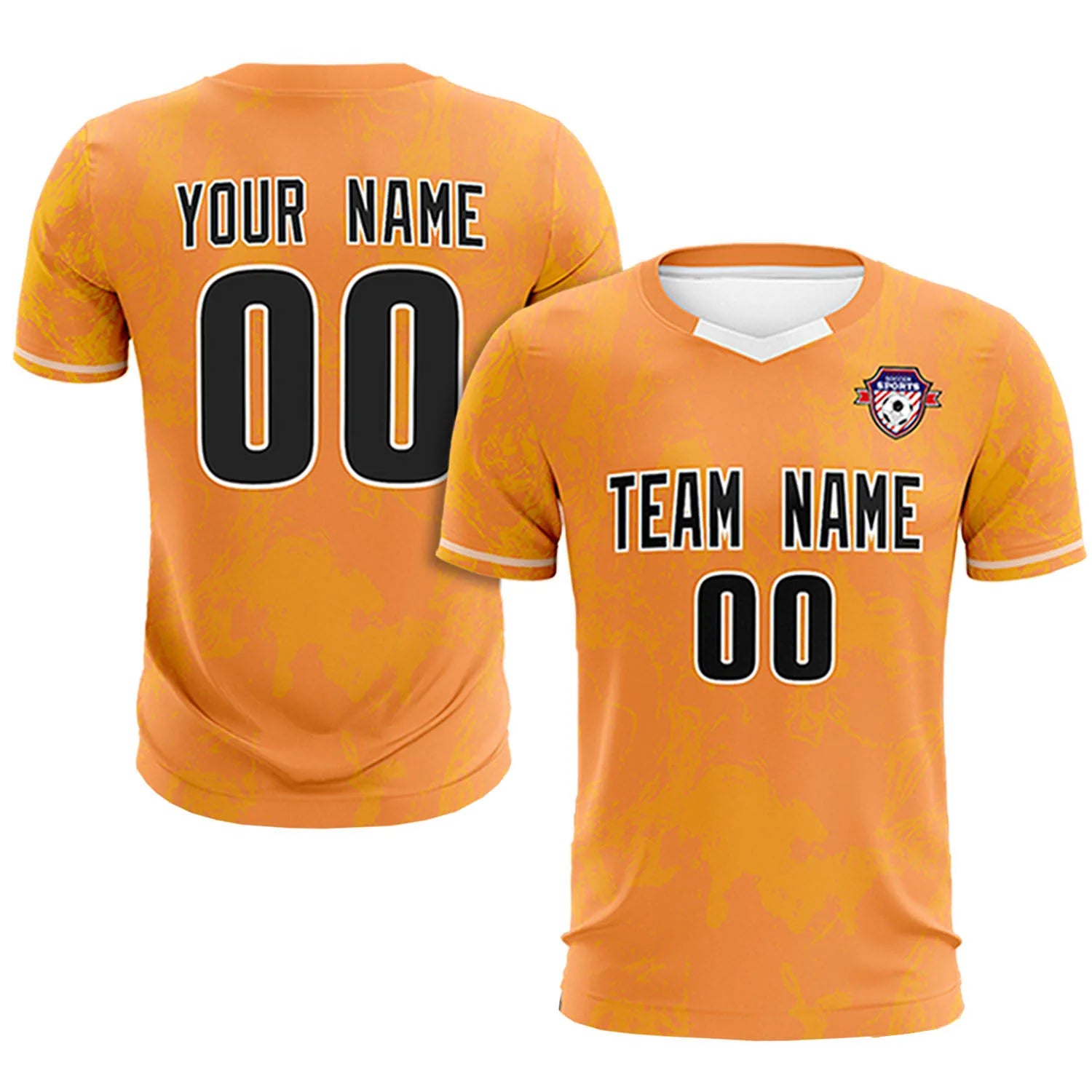 Custom Orange Yellow Training Uniform Soccer Sets Jersey
