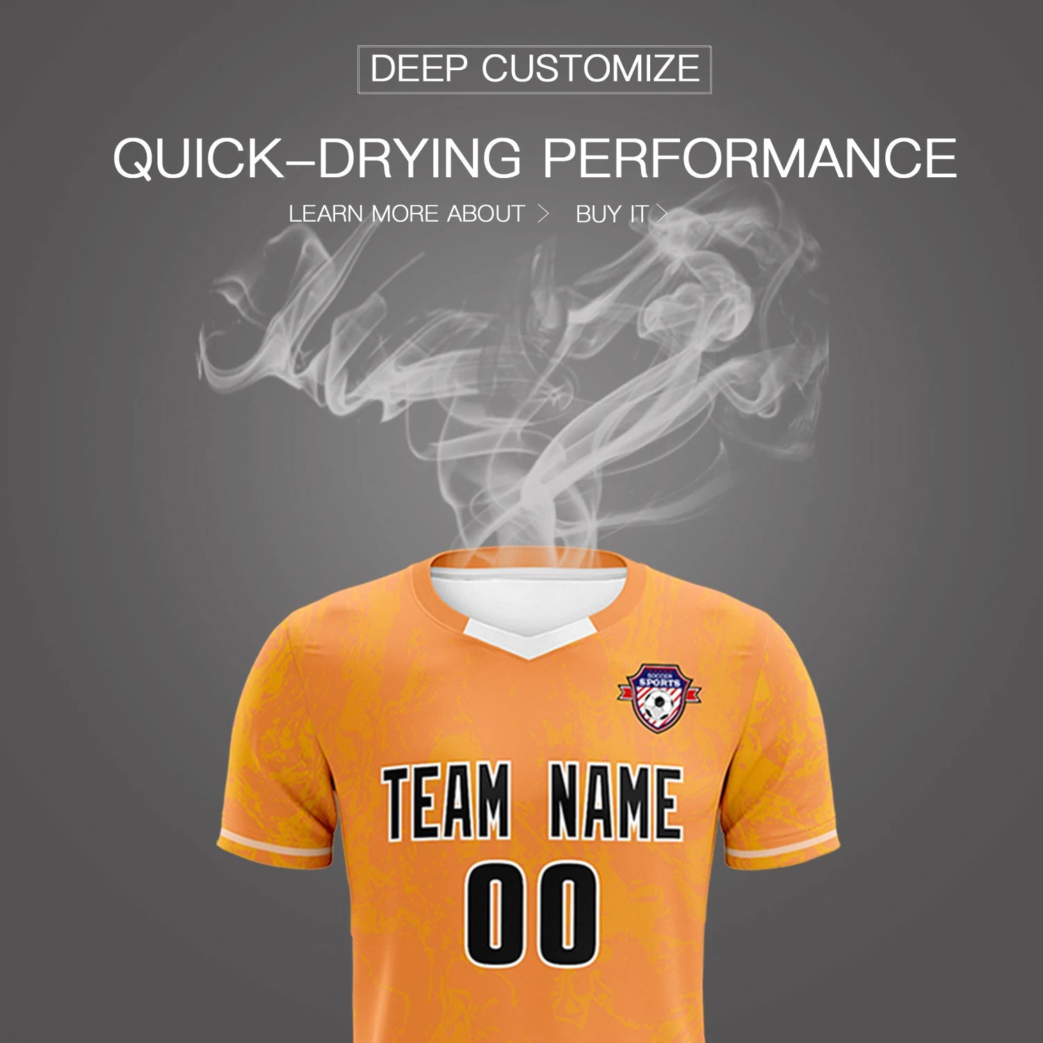 Custom Orange Yellow Training Uniform Soccer Sets Jersey