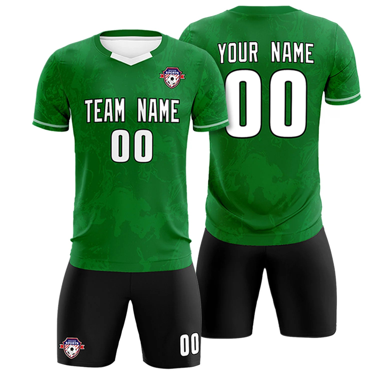 Custom Kelly Green White Training Uniform Soccer Sets Jersey