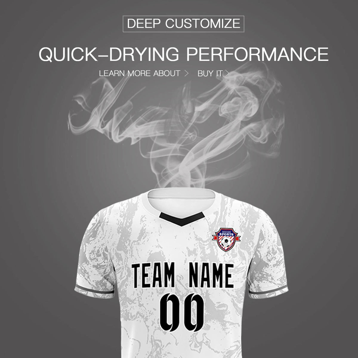 Custom White Gray Training Uniform Soccer Sets Jersey
