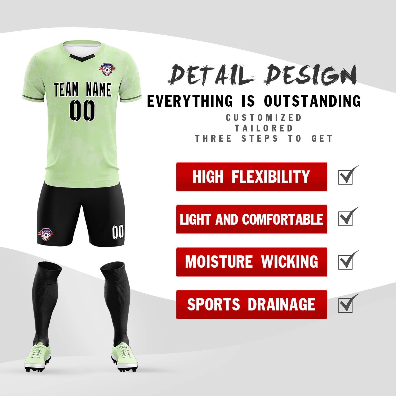 Custom Neon Green White Training Uniform Soccer Sets Jersey