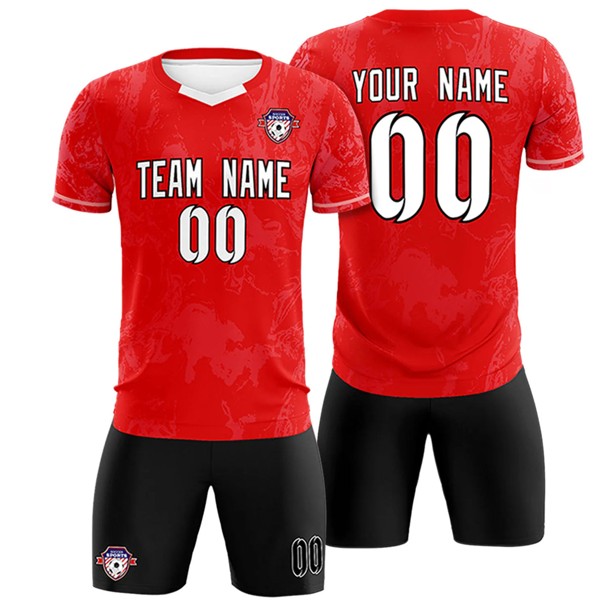 Custom Red Light Pink Training Uniform Soccer Sets Jersey