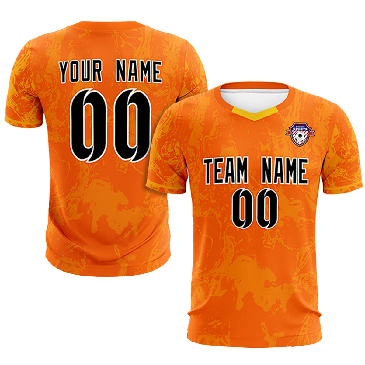 Custom Orange Yellow Training Uniform Soccer Sets Jersey